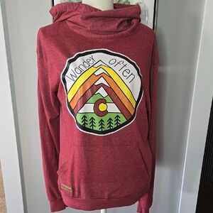 Uluru Size Large 90% Cotton Graphic Cowl NeckHoodie Colorado Wander Often Design